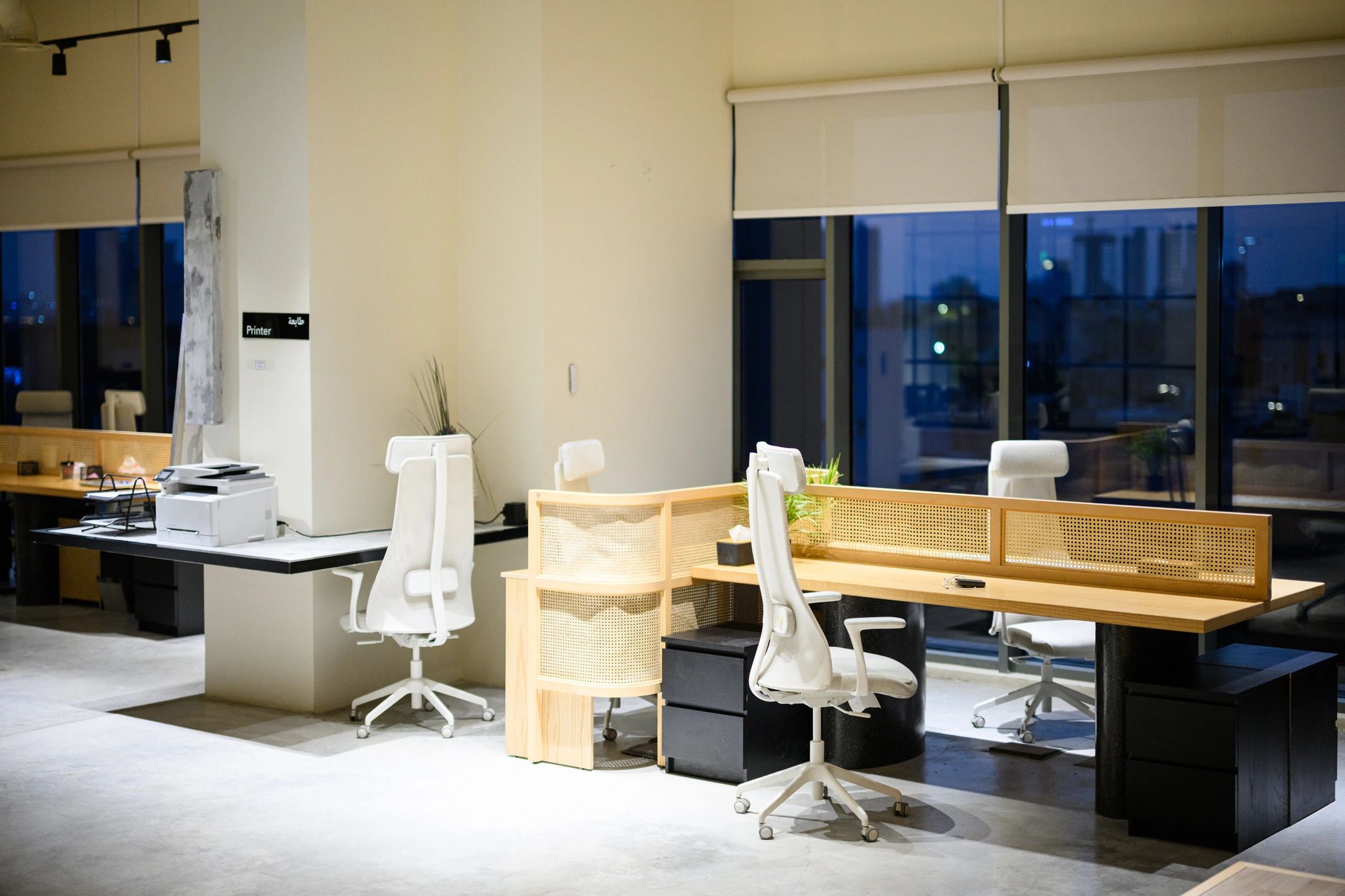 After office cleaning result showing a clean modern workspace