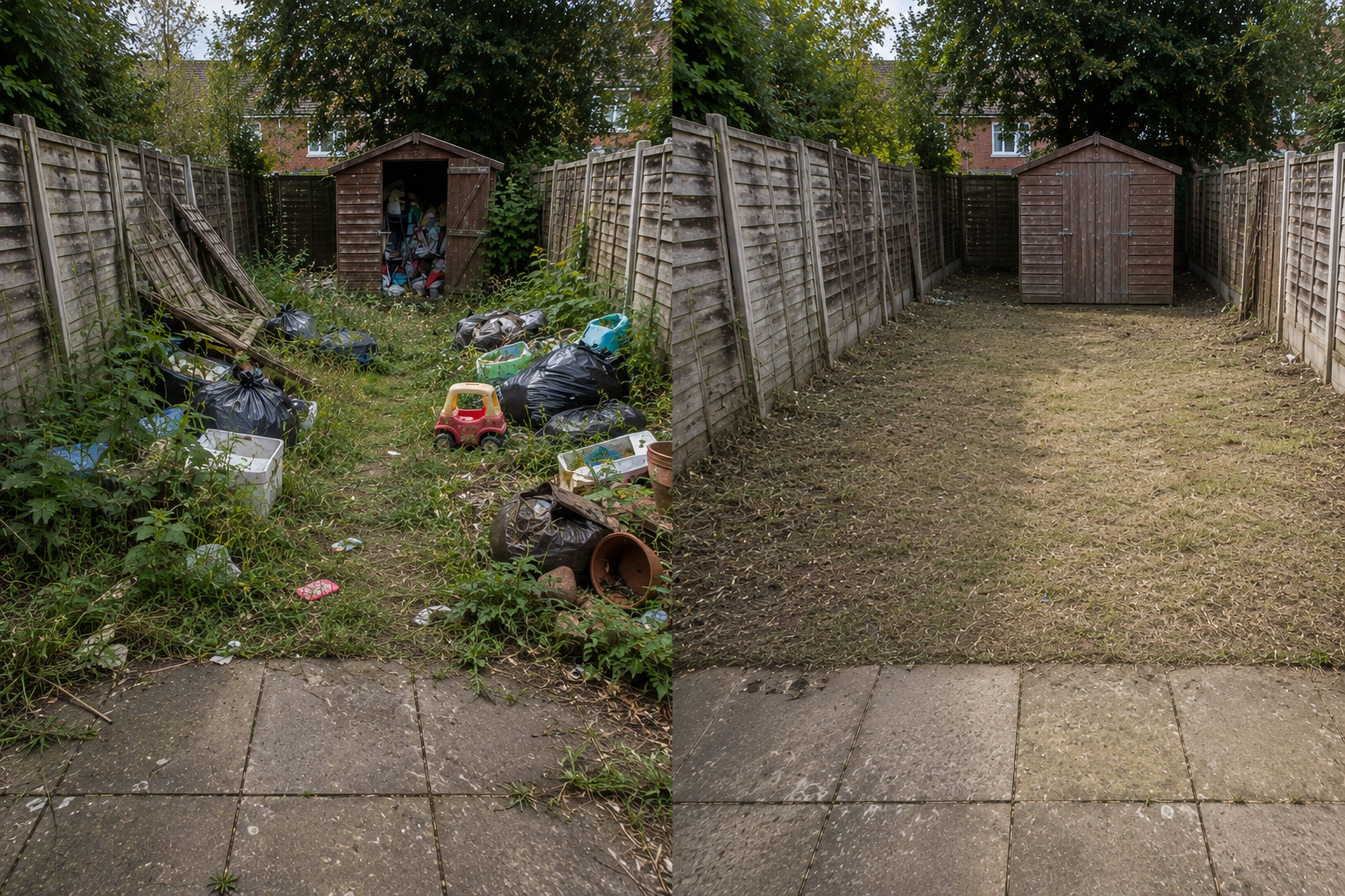 After garden clearance result showing a cleared outdoor area ready for use