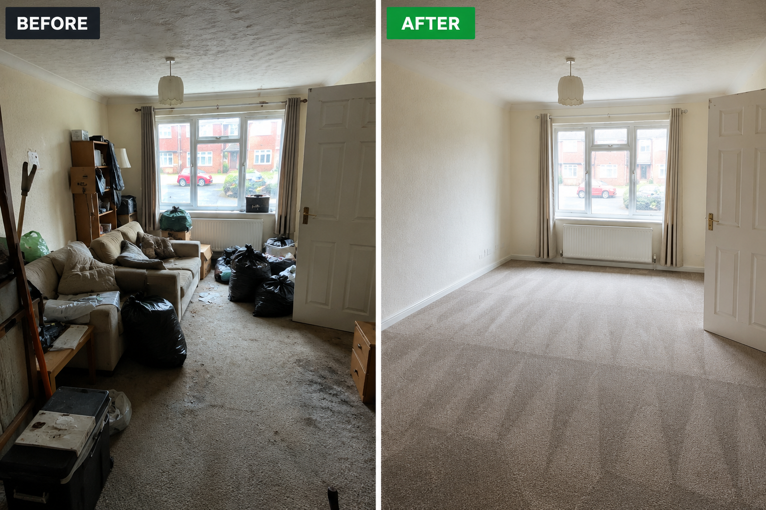 After property clearance result showing a cleaner more usable space