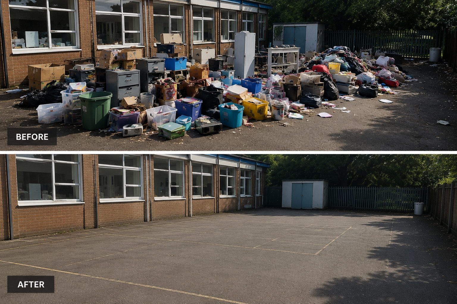 Before property clearance result showing a space before removal work