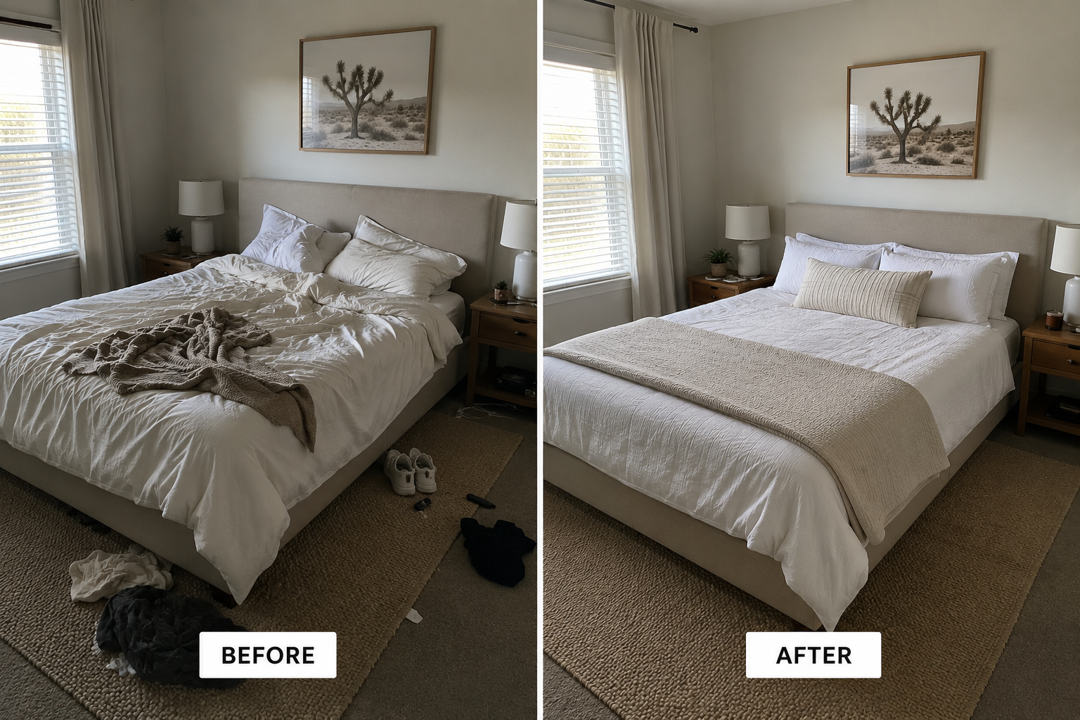 Airbnb cleaning result showing a guest-ready property
